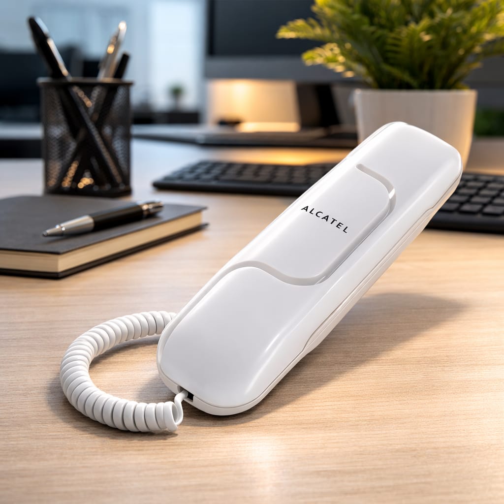 Teléfono Fijo Alcatel T06 con cable de Escritorio Ideal para Oficina y Hogar